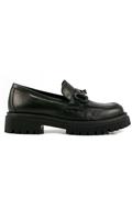 Moccasin Black Leather Fashion Application