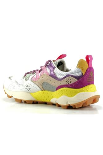 Yamano 3 White Mesh Leather Pink Purple Yellow Suede