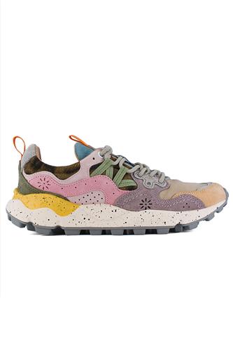 Yamano 3 Animalier Pink Powder Grey Suede Light Mustard Nylon, FLOWER MOUNTAIN