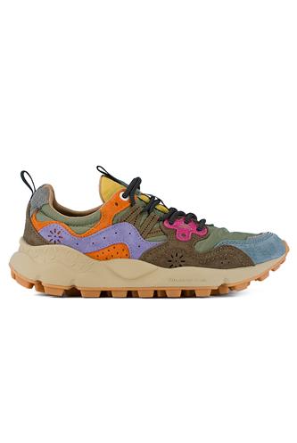 Yamano 3 Kaki Nylon Multicolour Suede, FLOWER MOUNTAIN