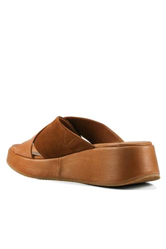 Sandal Platform Brown Leather Nubuck