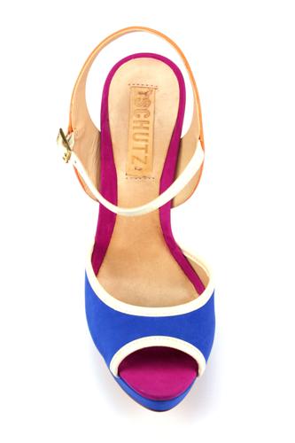 Sandalo Nabuk Blu Arancione Viola Bianco