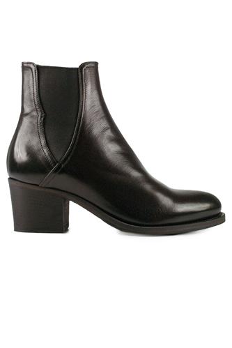 Boots Mid Heel Lagos Aubergine Leather, PANTANETTI