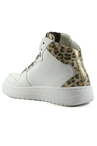 2SD King High White Leather Leopard Laminated Cloth