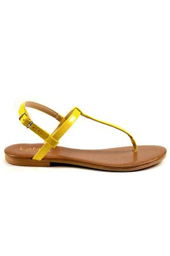 Sandal Yellow Patent Leather, LATIKA