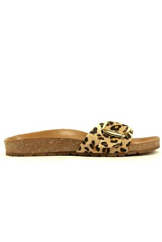 Fussbett Sandal Leopard Pony Skin Leather, LATIKA