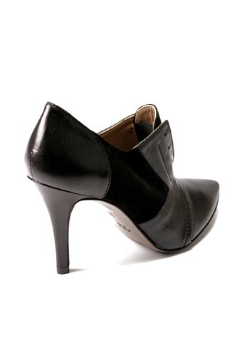Ankle Boots Black Leather and Suede