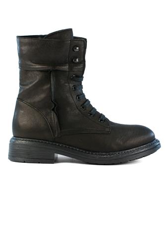 Amphibian Biker Black Leather Lateral Zip, LATIKA