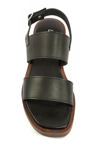 Platform Sandal Black Leather