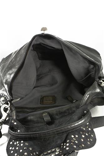 Bella di Notte Handbag Dark Grey Leather Studs