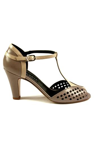 High Heels Shoes Beige Taupe Nappa Leather, GAIA D’ESTE