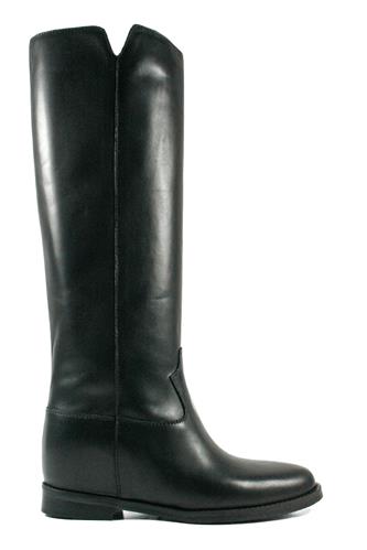 High Boots Internal Wedge Black Leather, GAIA SHOES