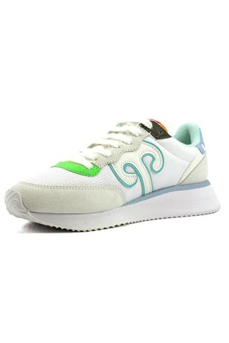 Master White Mesh Suede Light Blue Green Leather