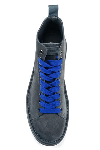 P01 Anthracite Suede Electric Blue Grey Laces