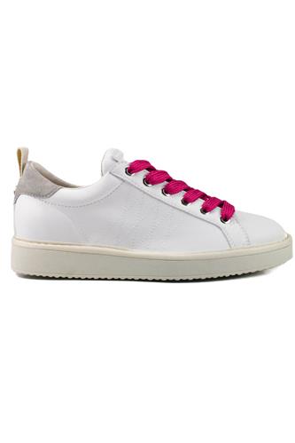 PANCHICP01 White Leather Grey Suede Fuxia Laces