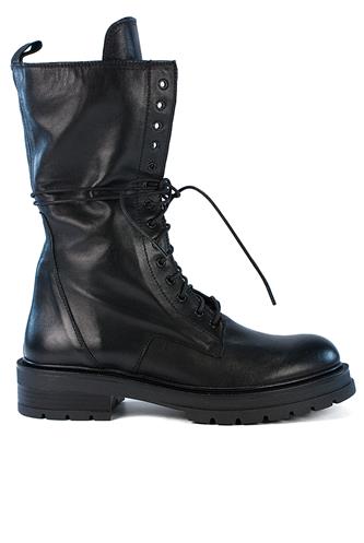 Pav High Amphibian Biker Black Leather Lateral Zip, LATIKA