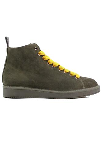 P01 Dark Grey Suede Khaki Yellow Laces, PANCHIC